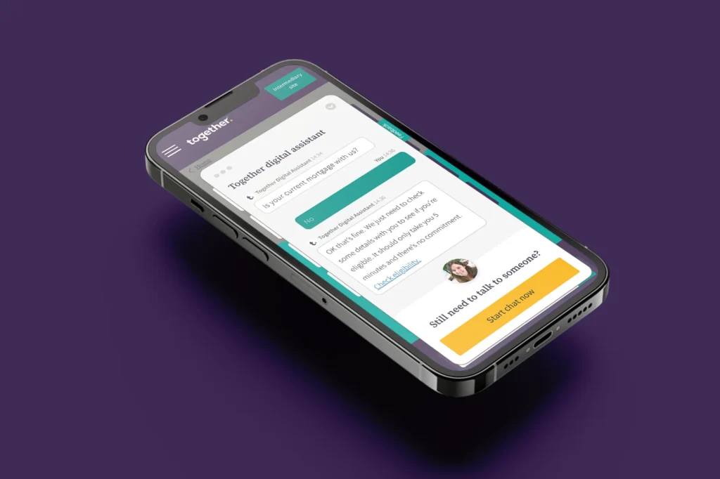 Live Chat UI design by Gavin Stretch shown on a phone
