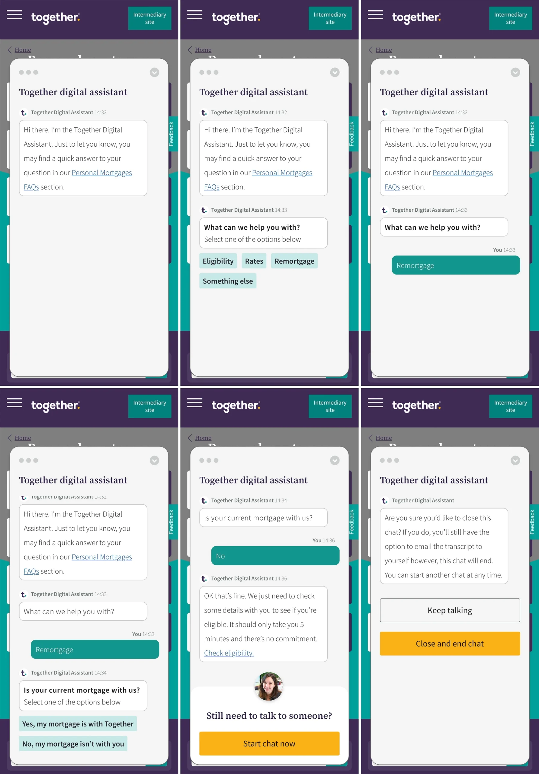 Live chat UI screens design by Gavin Stretch