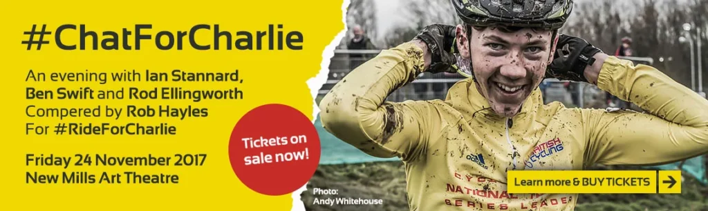 ChatForCharlie event banner for cycle retailer website by Gavin Stretch of Mode=Create