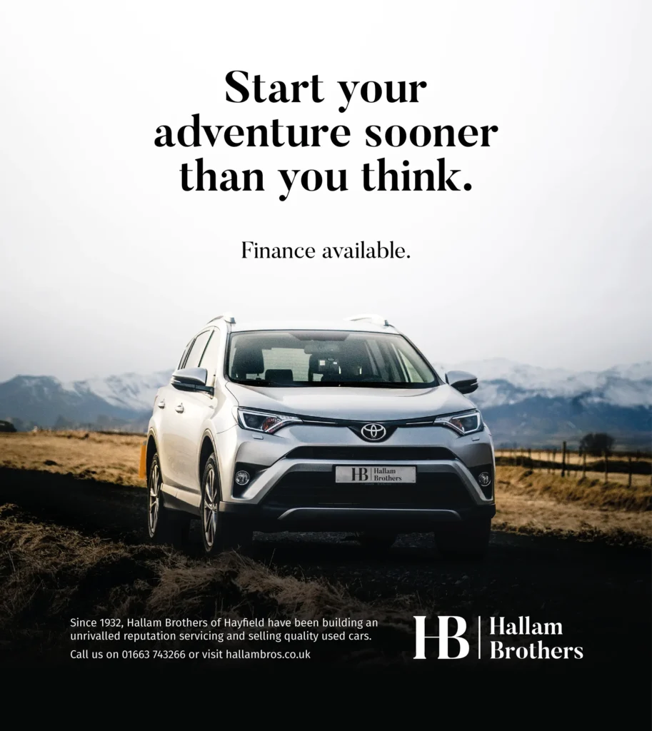 Example Hallam Brother advert by Gavin Stretch of Mode=Create - This advert shows a Toyota car in the wilderness with the headline "Start your adventure sooner than you think."