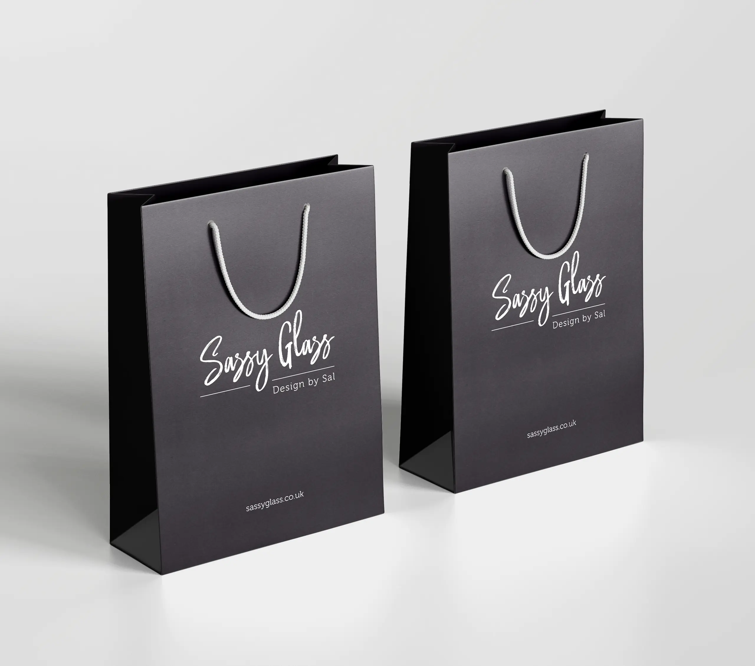 Two Sassy Glass gift bags designed by Gavin Stretch of Mode=Create.